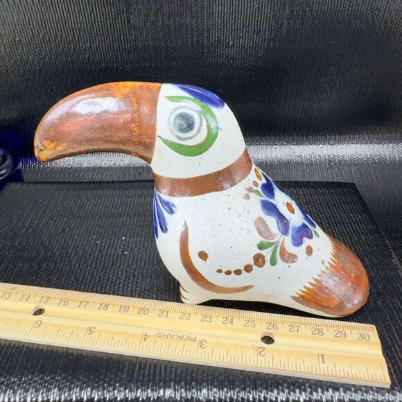 Hand Made Mexican Pottery Tonala Talavera Bird Toucan Hand Painted Figurine VTG - Picture 3 of 12
